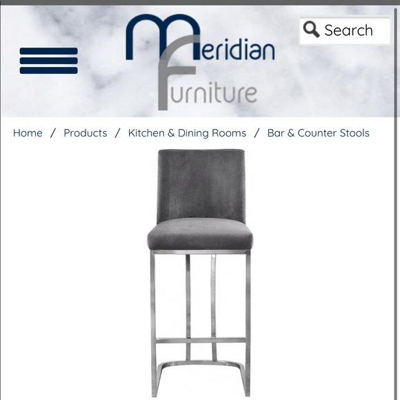 MERIDIAN - Heidi Velvet Bar Stool - All 3 for 300 - Picture 4 of 7